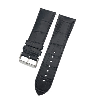 26 mm Bombeli Kroko Siyah Deri Saat Kordonu